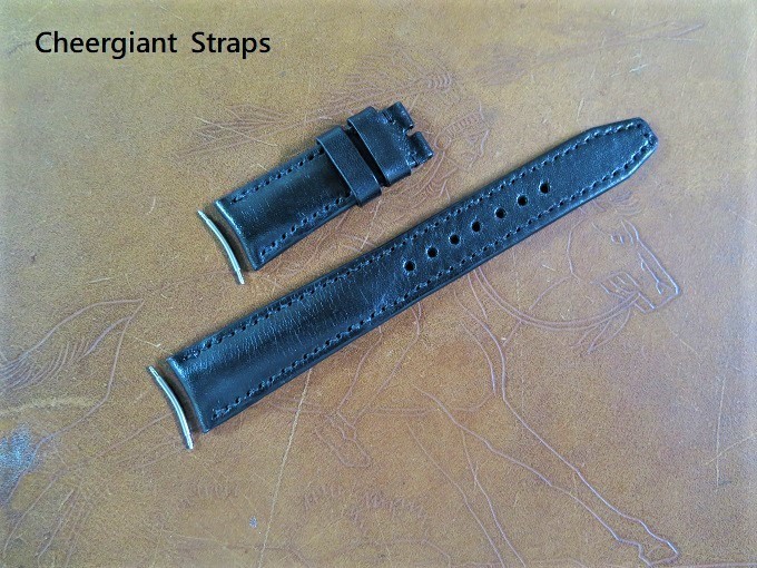 IWC Pilot Mark XV curved end leather strap watch band Made In Taiwan Cheergiant