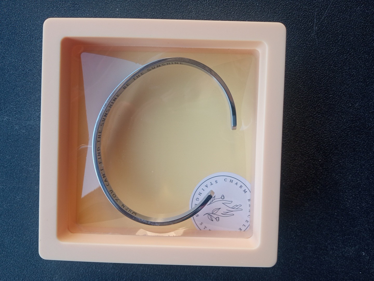New Stainless Steel Adjustable Engraved Cuff Bracelet “Be The Sunshine”