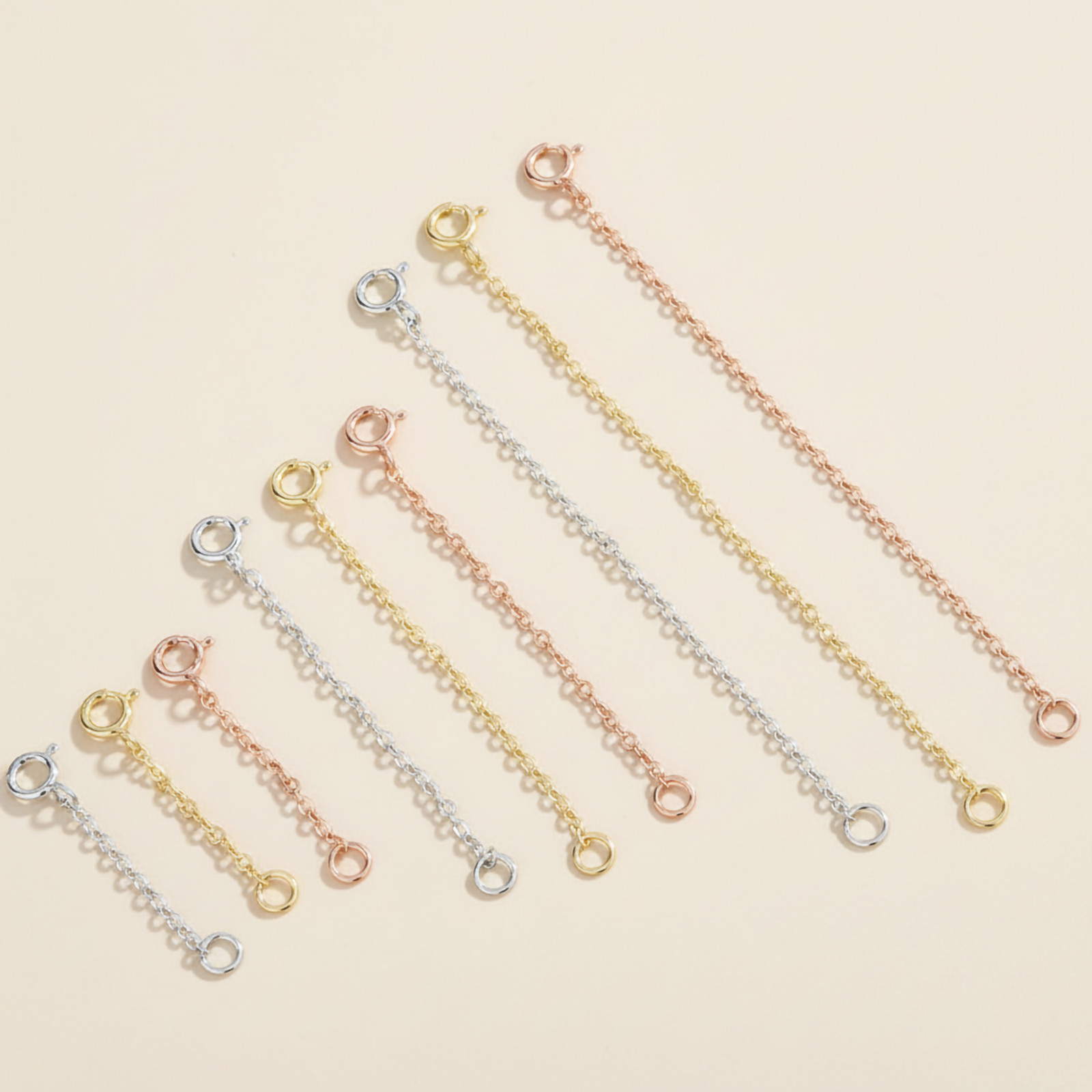 925 Sterling Silver Strong 2mm Curb Extender Safety Chain Curb 3cm 5cm 8cm