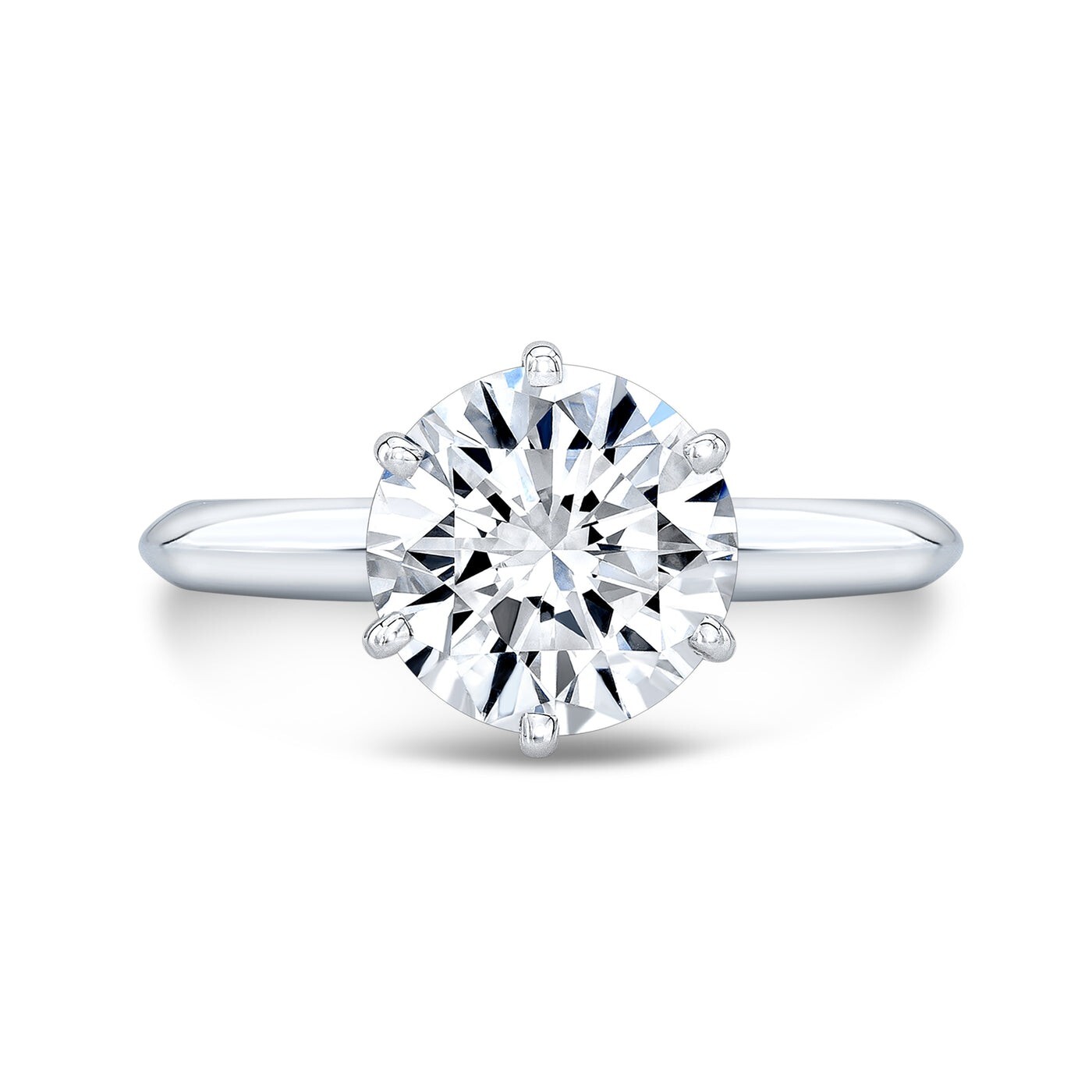 1.50 Ct Round Cut Diamond Knife Edge Solitaire Engagement Ring H VS2 GIA 14K