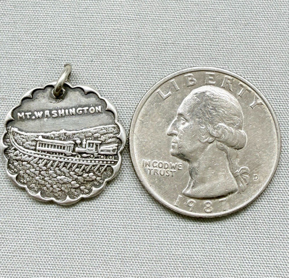 Vintage Sterling Silver Moun Washington Cog Railway Charm New Hampshire Landmark
