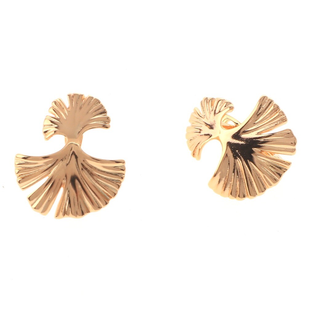 Gold Tone Gold Plated Metal English Lock Stud Earrings XPE2526-GLD
