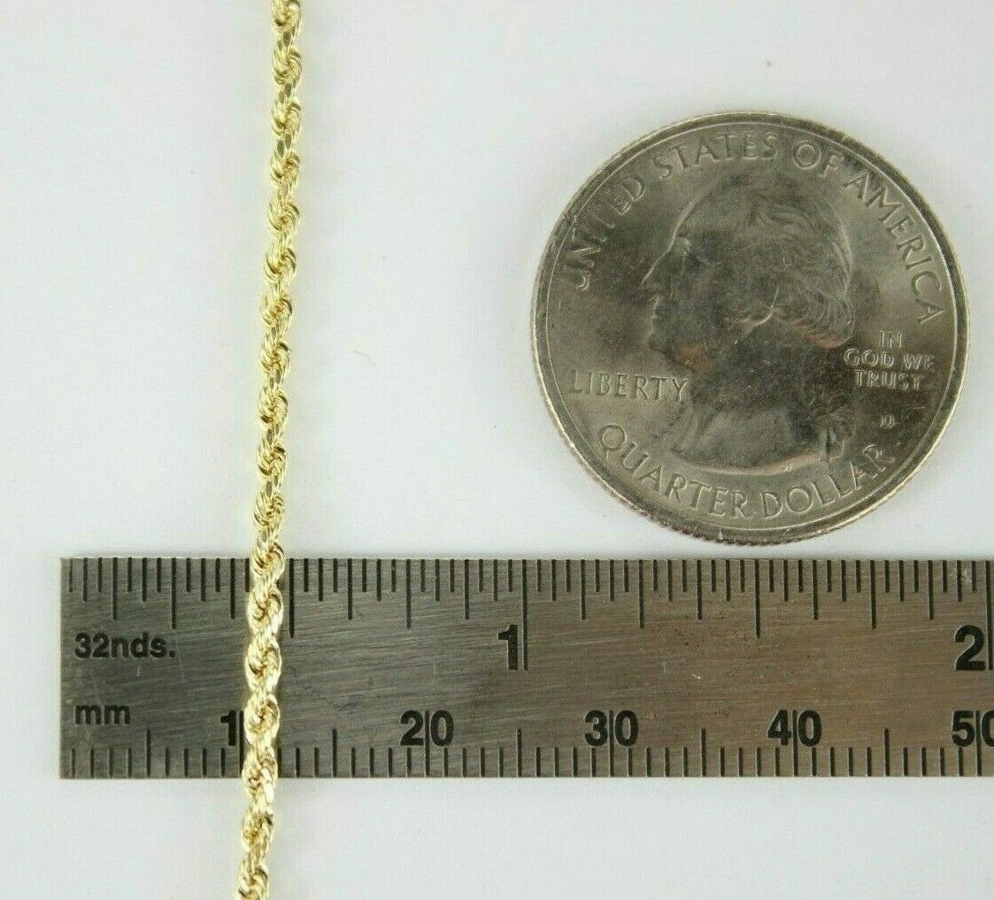 10K Yellow Gold Hollow Rope Twist Chain Necklace Bracelet 2mm-7mm 7″~9″ 16″~30″