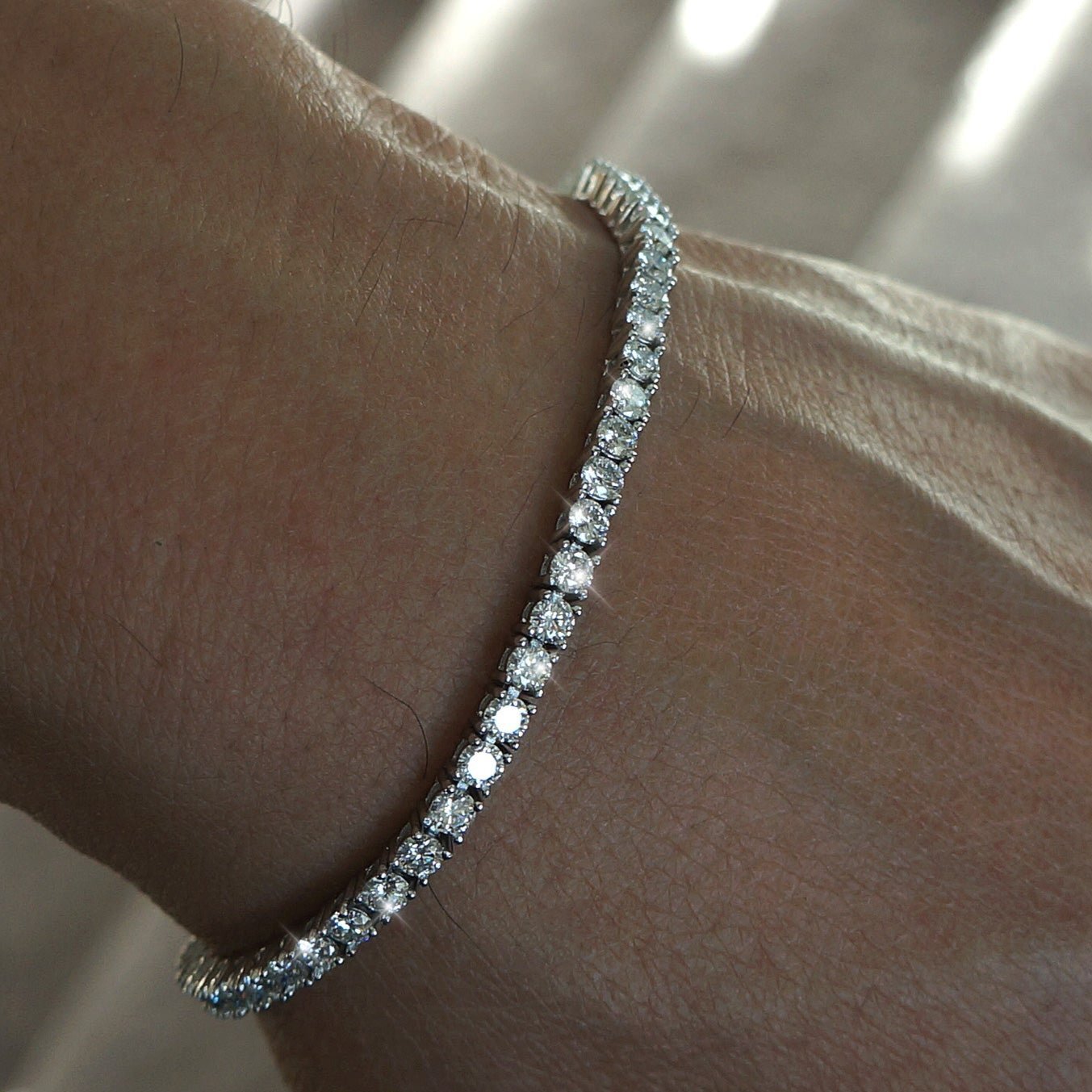 2MM-5MM All Sizes Certified VVS Moissanite Tennis Bracelet 925 Silver