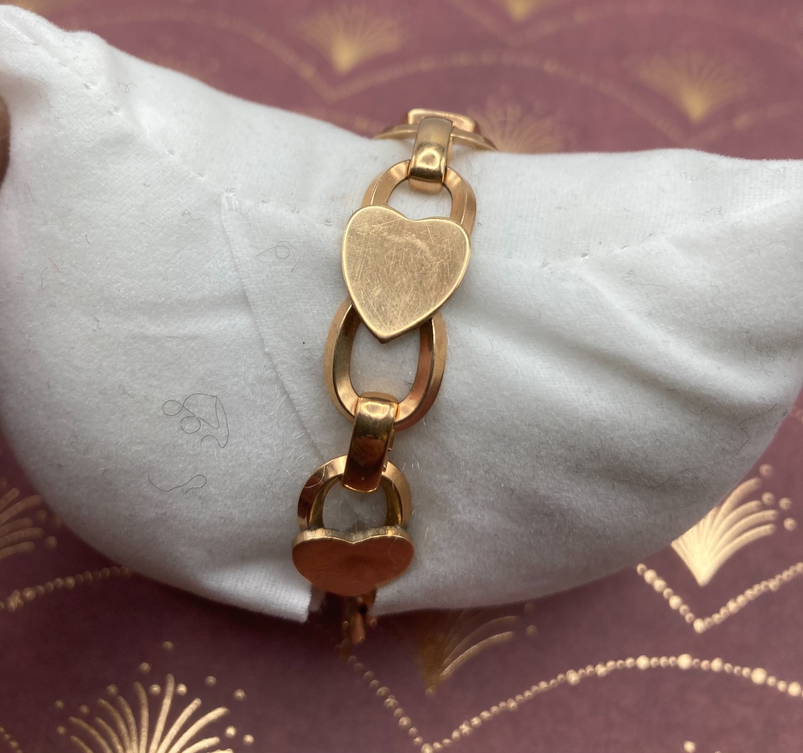 VINTAGE! 1/20 Gold Filled Sweet HEART Bracelet & SB Earrings (w/ Photo!)