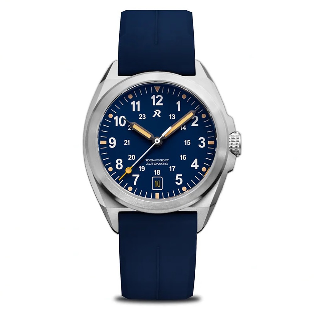 RZE VALOUR 38 Automatic Titanium Blue Date Rubber Men’s Watch