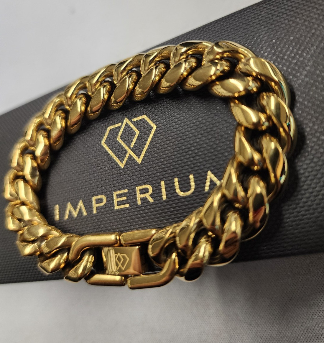 Imperium 18K Gold Plated 12mm Cuban Link Bracelet 7″