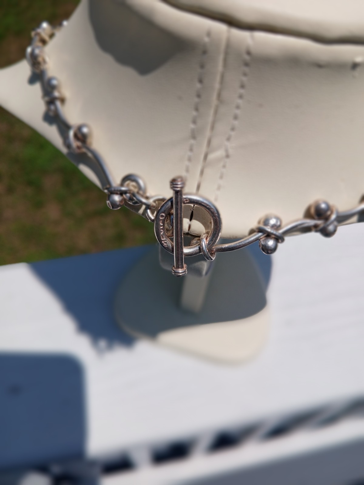 Taxco Sterling Silver Peppercorn DNA Spratling-style Necklace Vintage 16in
