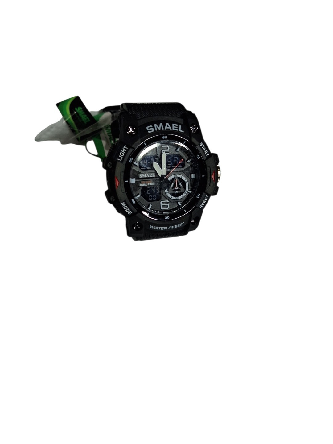 smael mens sport watch dual display lid waterproof 5bar black with box