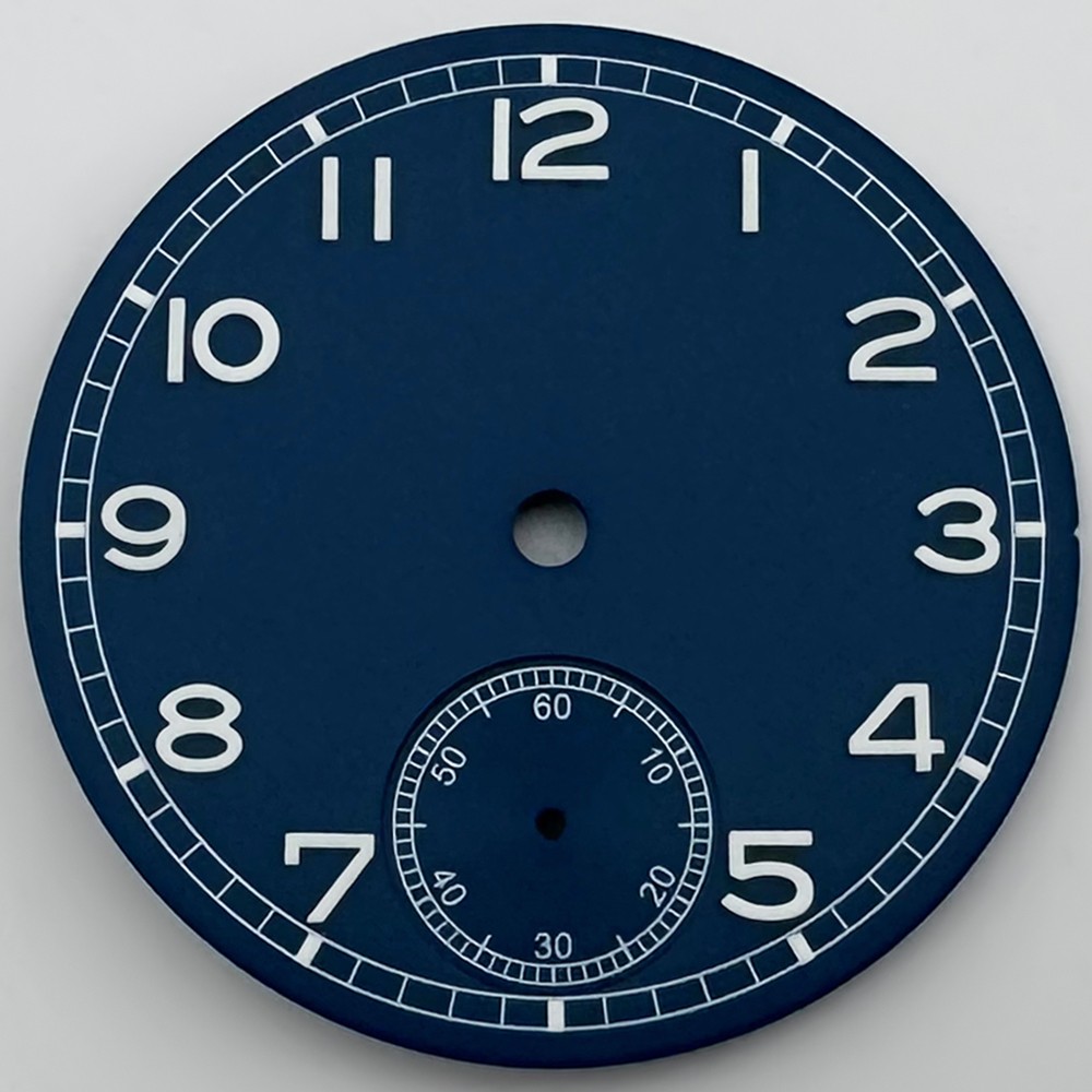 37mm Sterile Dial Black Blue White Fit ETA6498 ST3600/3621 Movement Watch Parts