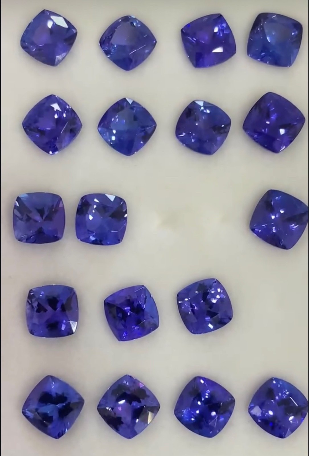 6mm natural top quality AAA+ Tanzanite cushion pair loose gemstone