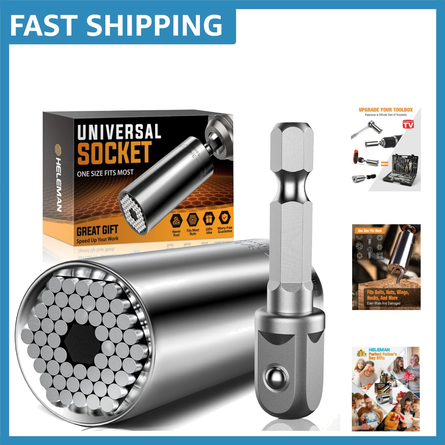 Universal Socket Tool Set with Adjustable Power Drill Adapter – Multi-Use Gift