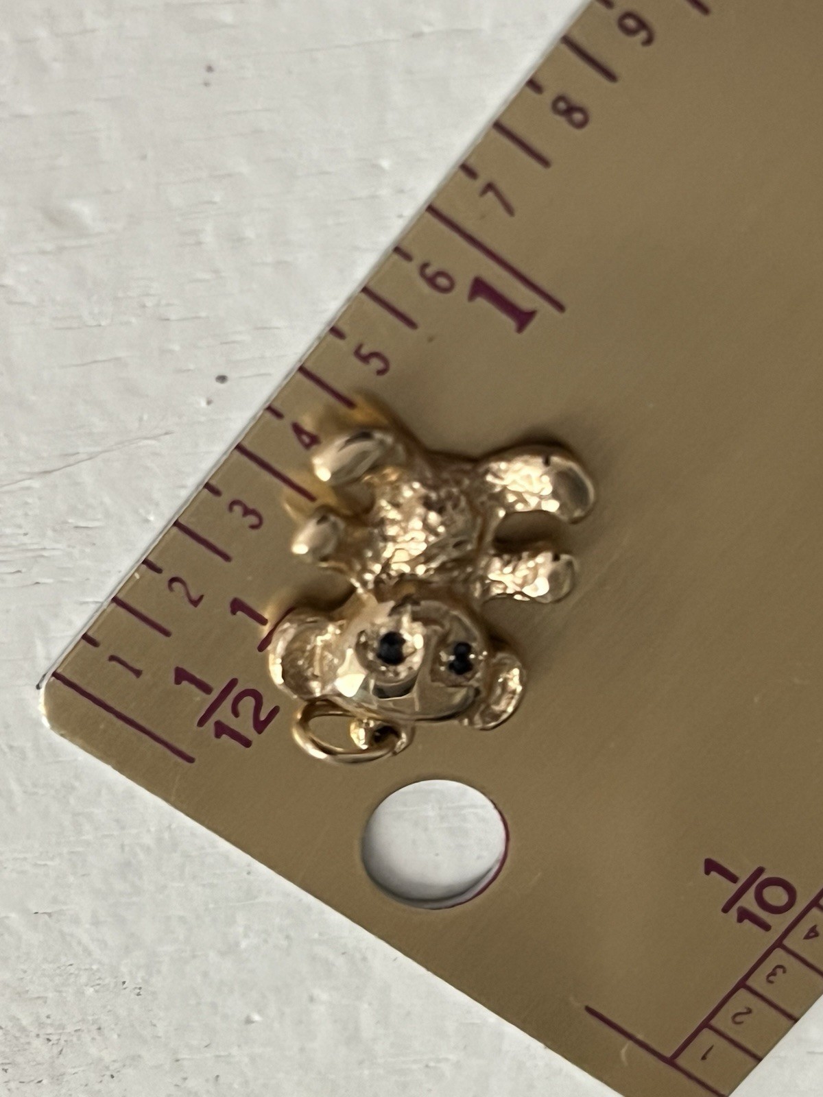 2gr Signed by JCF Solid 14k Gold Sapphire Teddy Bear OR Panda Charm 14mm or .75″
