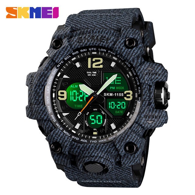 SKMEI Men Sport Watches Military Dual Time Boys Watch Digital Quartz Wristwatch