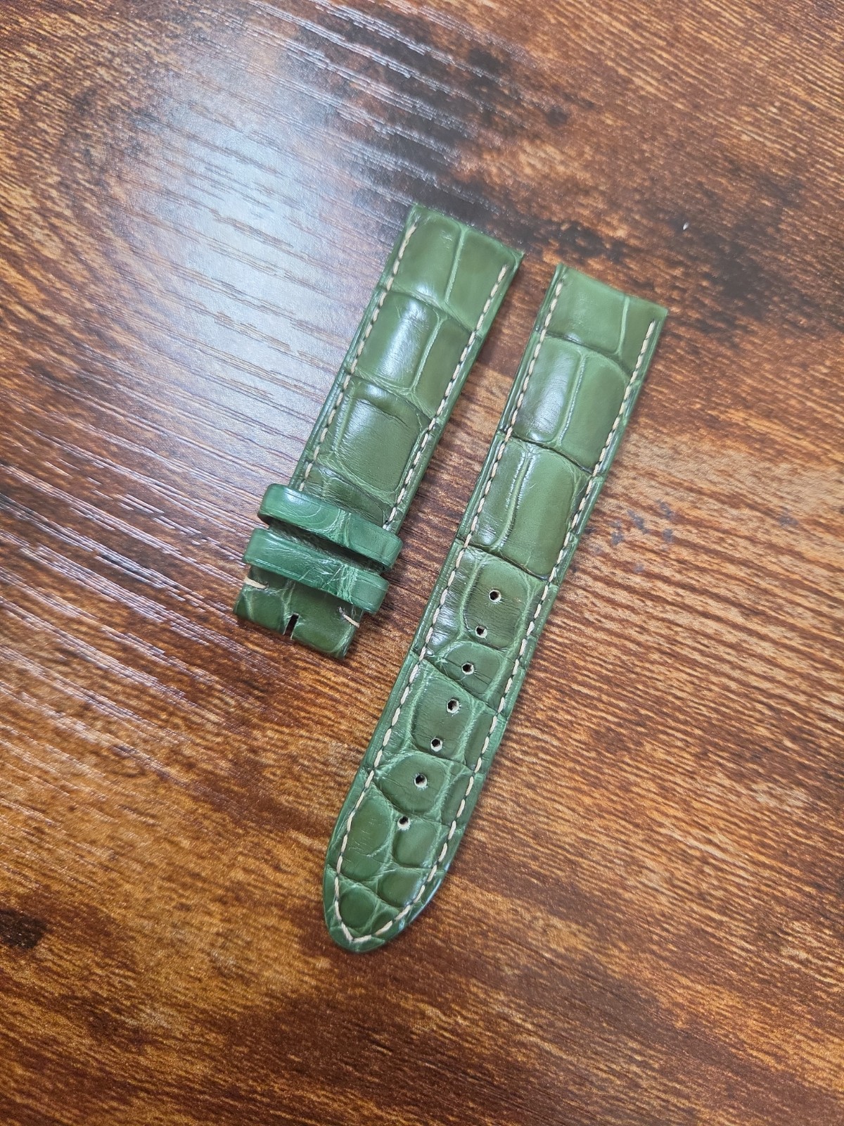 MONTBLANC OEM 20/18mm Green Alligator Leather Watch Strap Made In FRANCE MB