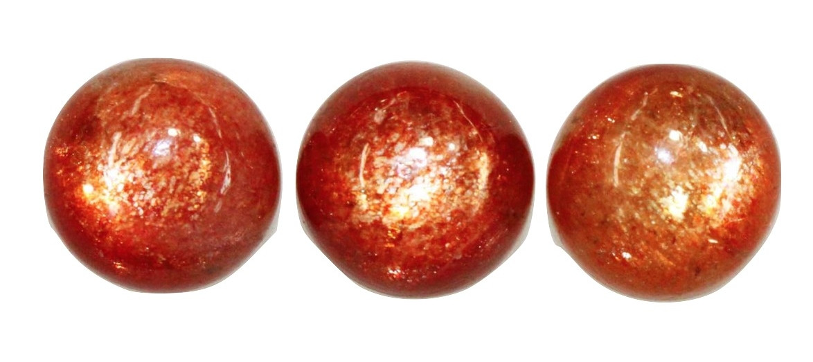 Natural Extra Fine Rich Red Orange Sunstone – Round Cabochon – AAA+ Grade