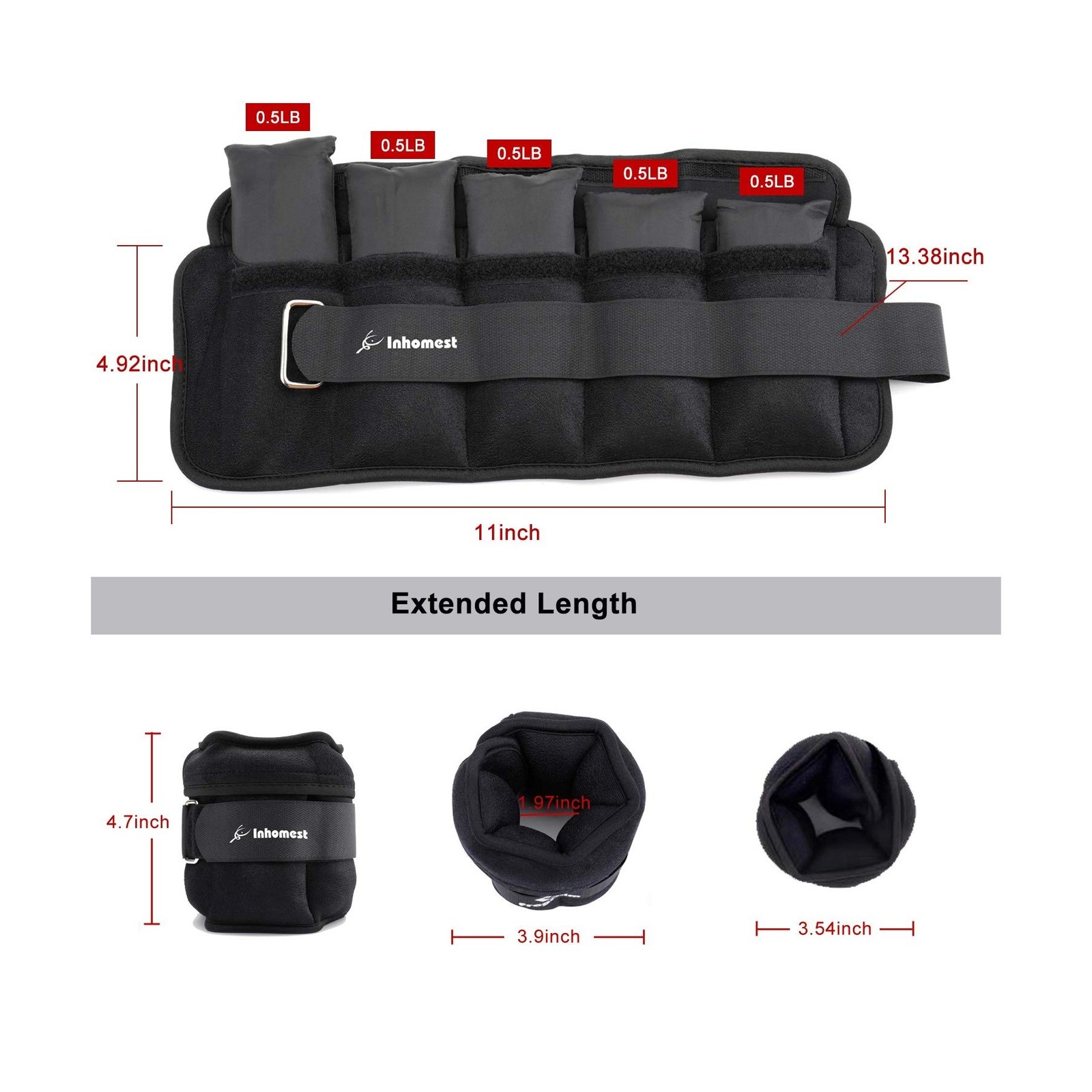 Adjustable Ankle Weights 1-5/10/12 Lbs Leg Weights for Men Women,Wr… Fast Ship