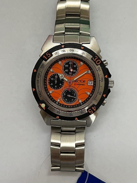 Sector Expander 202 Chronograph Men’s Stainless Steel Watch – Orange Dial