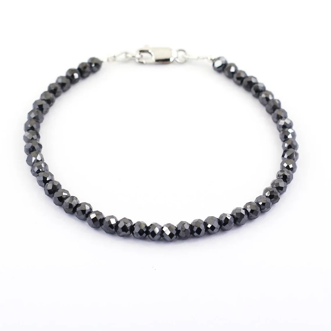 BLACK DIAMOND BRACELET-5 mm 7.50 inch Certified Earth Mined.AAA !