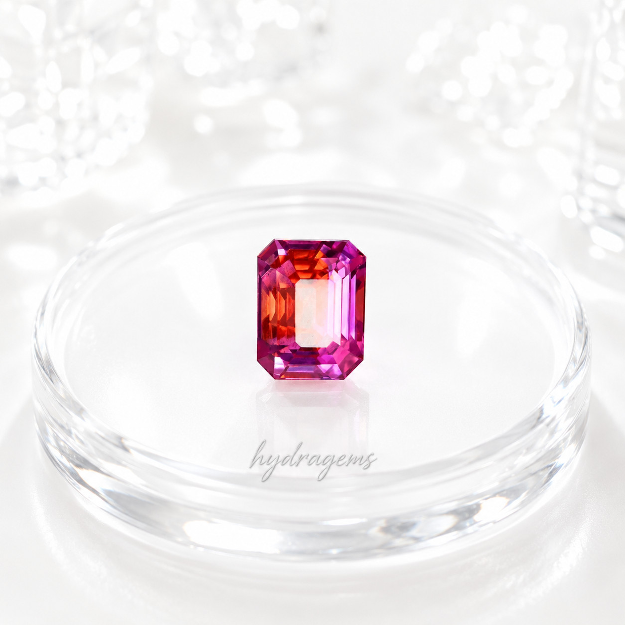 Natural Bicolor Pitambari Sapphire 10.35 Ct Emerald Cut Certified Loose Gemstone