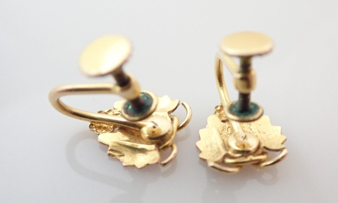10k Landstom’s Black Hills Gold Multi Colored Estate Earrings 2.4 Grams