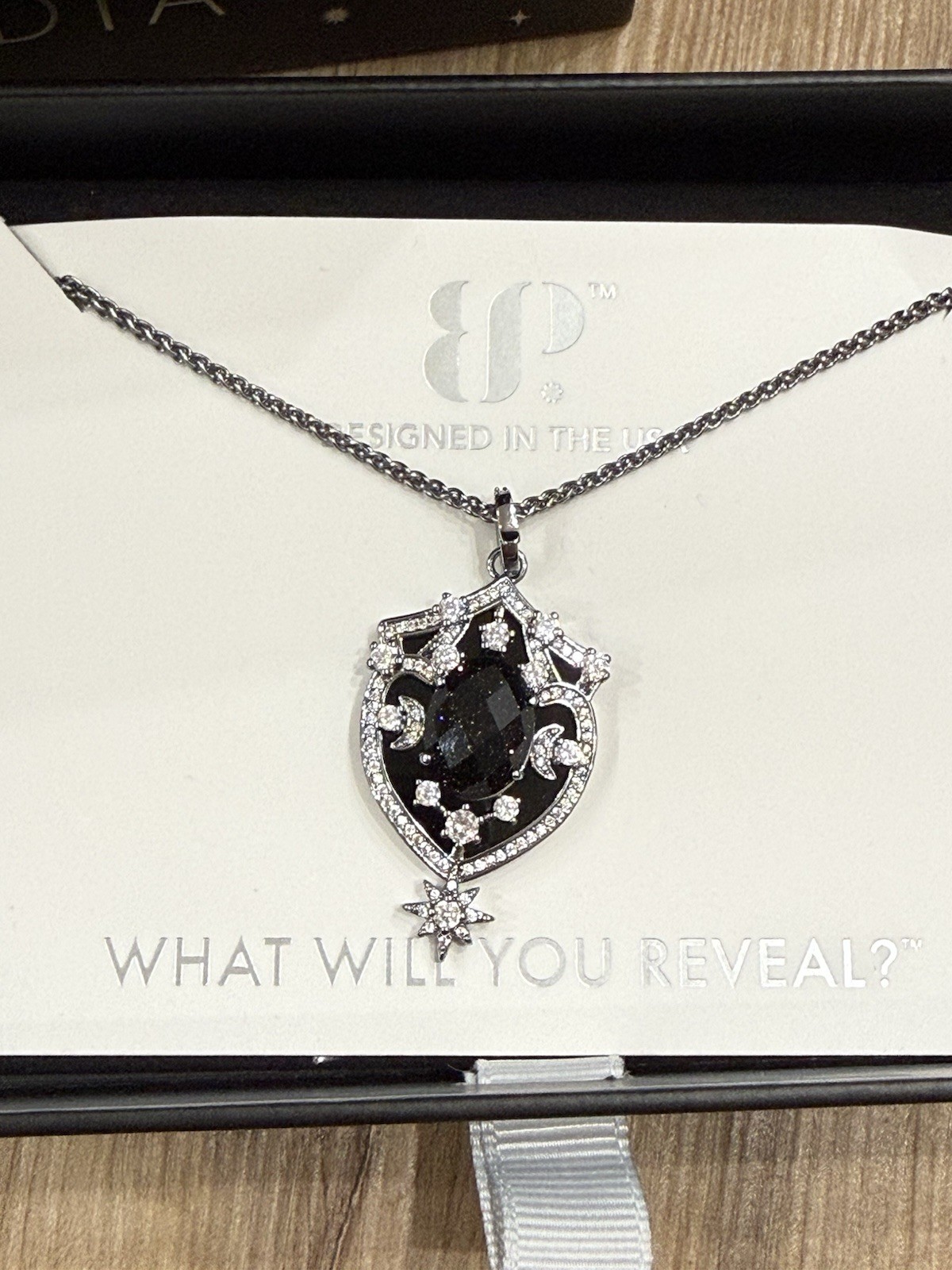 Bomb Party Obsidia “The Cosmic Society Crest” Onyx Sandstone Necklace