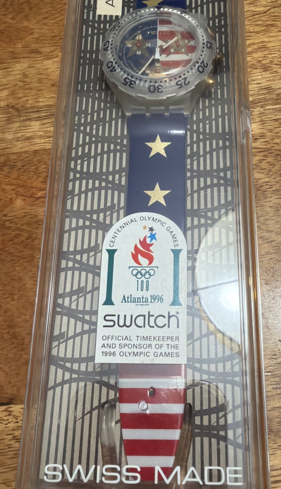 Swatch 38mm Watch American Dream SEK103 1995 Aquachrono – Atlanta 1996 NOS Mint