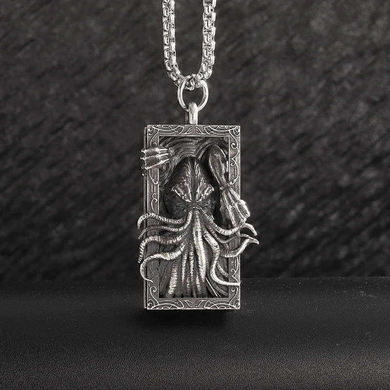 Kraken Gateway Necklace Jewelry Gothic Vintage Silvery Viking Octopus Pendant