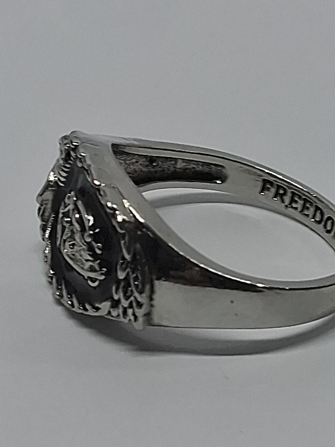 Freedom’s Ride” Men’s Biker Ring – Stainless Steel, Black Onyx, Eagle & Chopper