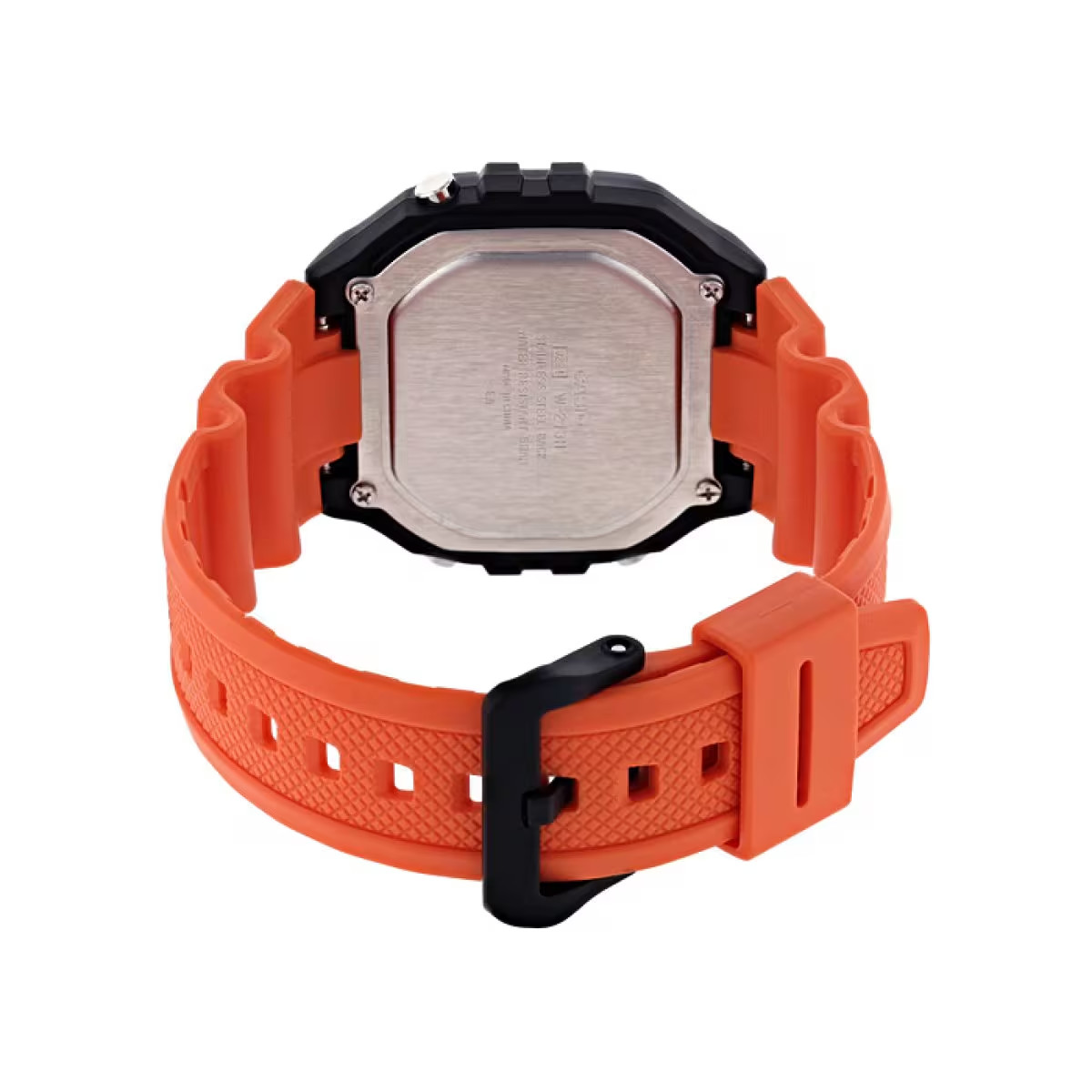 Casio W218H-4B2V Men’s Orange Resin Band LED Backlight 50M WR Stopwatch Alarm