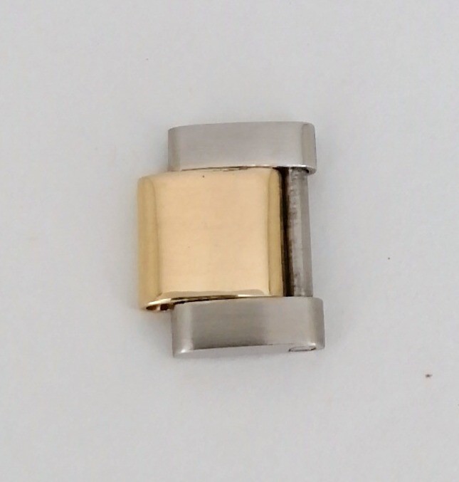 Rolex two tone rose Gold Stainless Steel link bracelet 15mm (one piece) Genuine