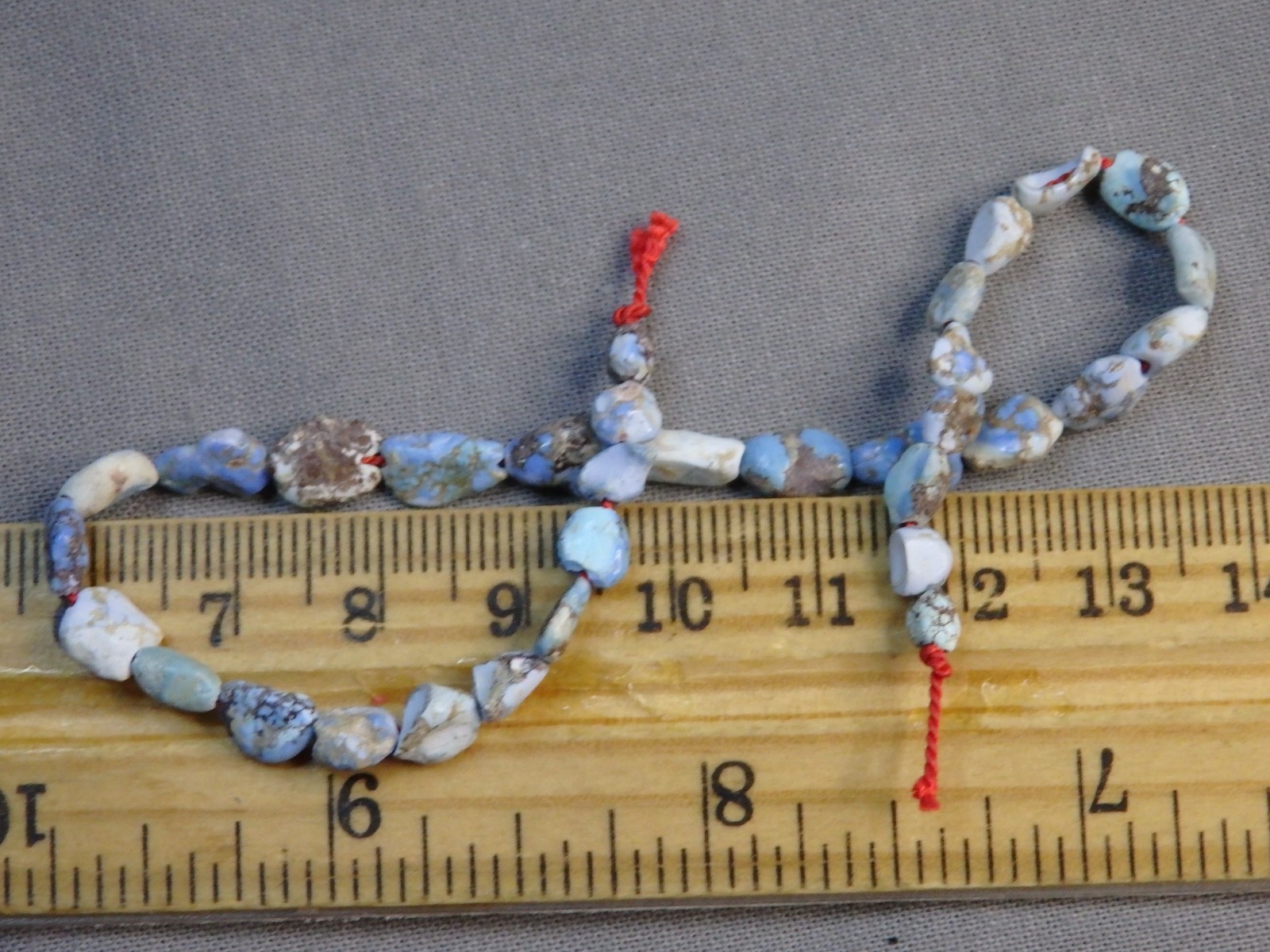 Natural GOLDEN HILLS TURQUOISE 3-9mm Pebble& Flat Nuggets 8″ Strand 19cts😍#2.