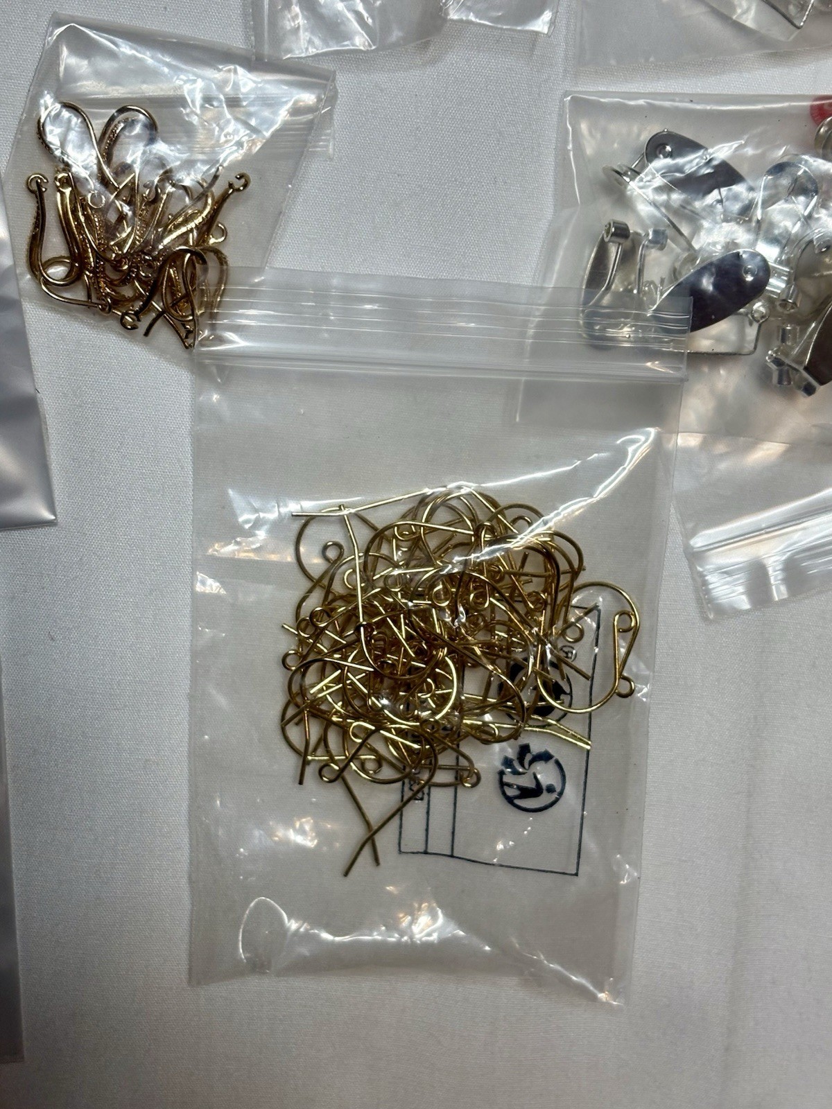 Jewelry Findings Lot Mixed Metal Multicolor Hoops, Earring Hooks & Omega Backs