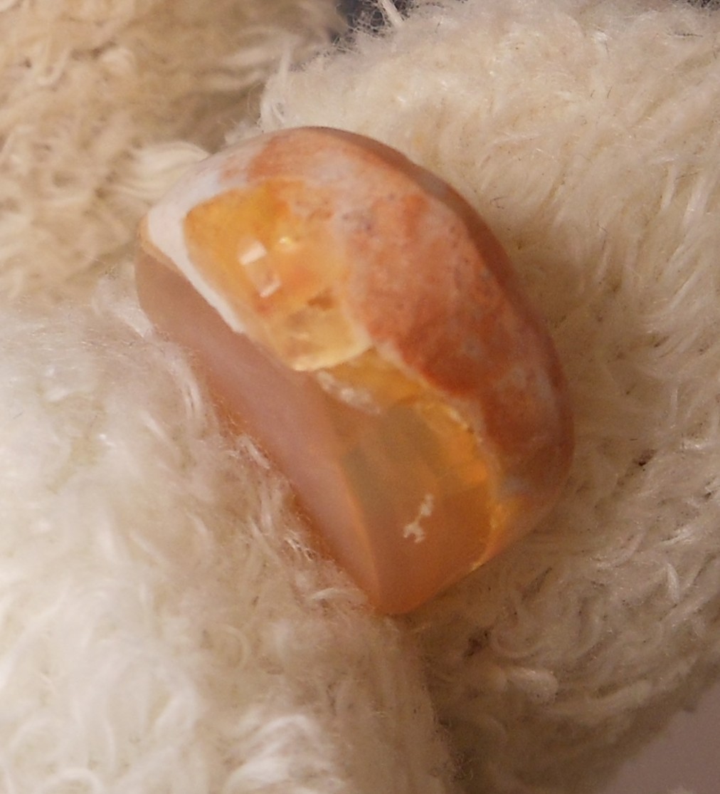 11ct Orange Mexican Fire Opal Cab 15.8mm x 14.2mm x 7.4mm