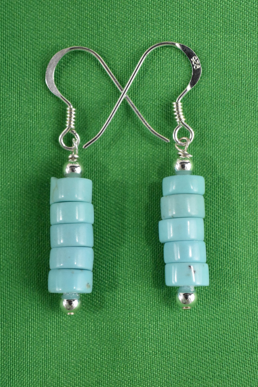 Sophisticated Southwestern Magnesite Turquoise-Style 925 Silver Dangle Earrings
