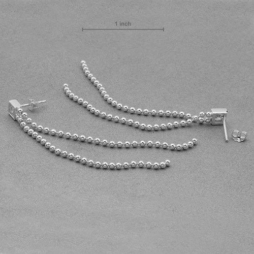 Lovely Long Dangle Earrings W/ 0.70ctw CZ Made in 925 Sterling silver