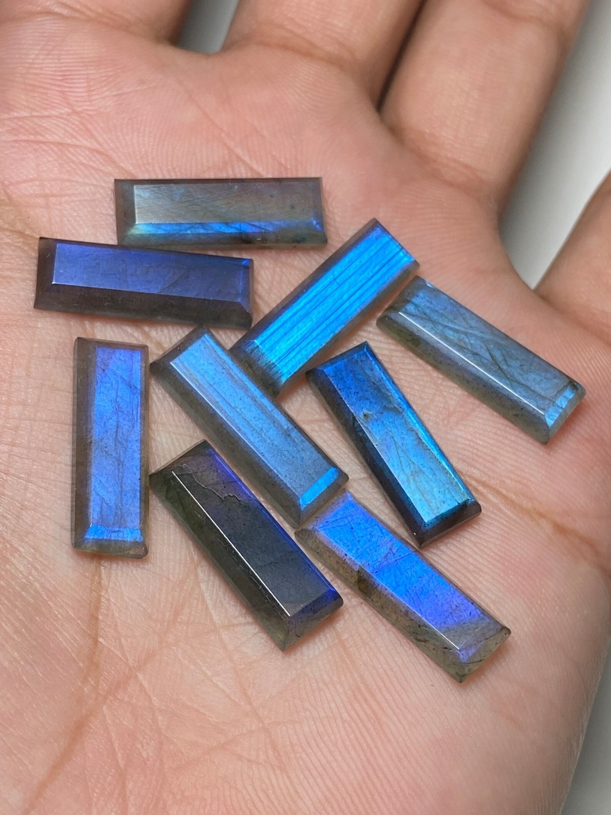 Natural Blue Labradorite Rectangle Step Cut 8x10mm to 12x16mm Loose Gemstone