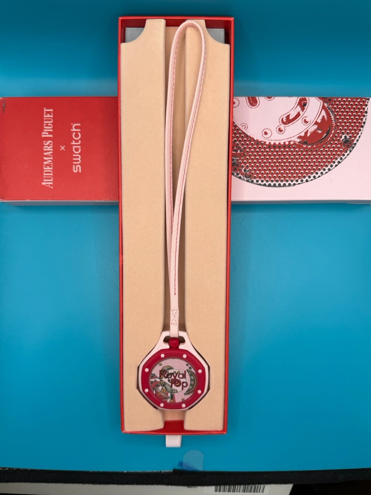 Audemars Piguet x Swatch Royal Pop Otto Rosso Pink Bioceramic Quartz Pocketwatch