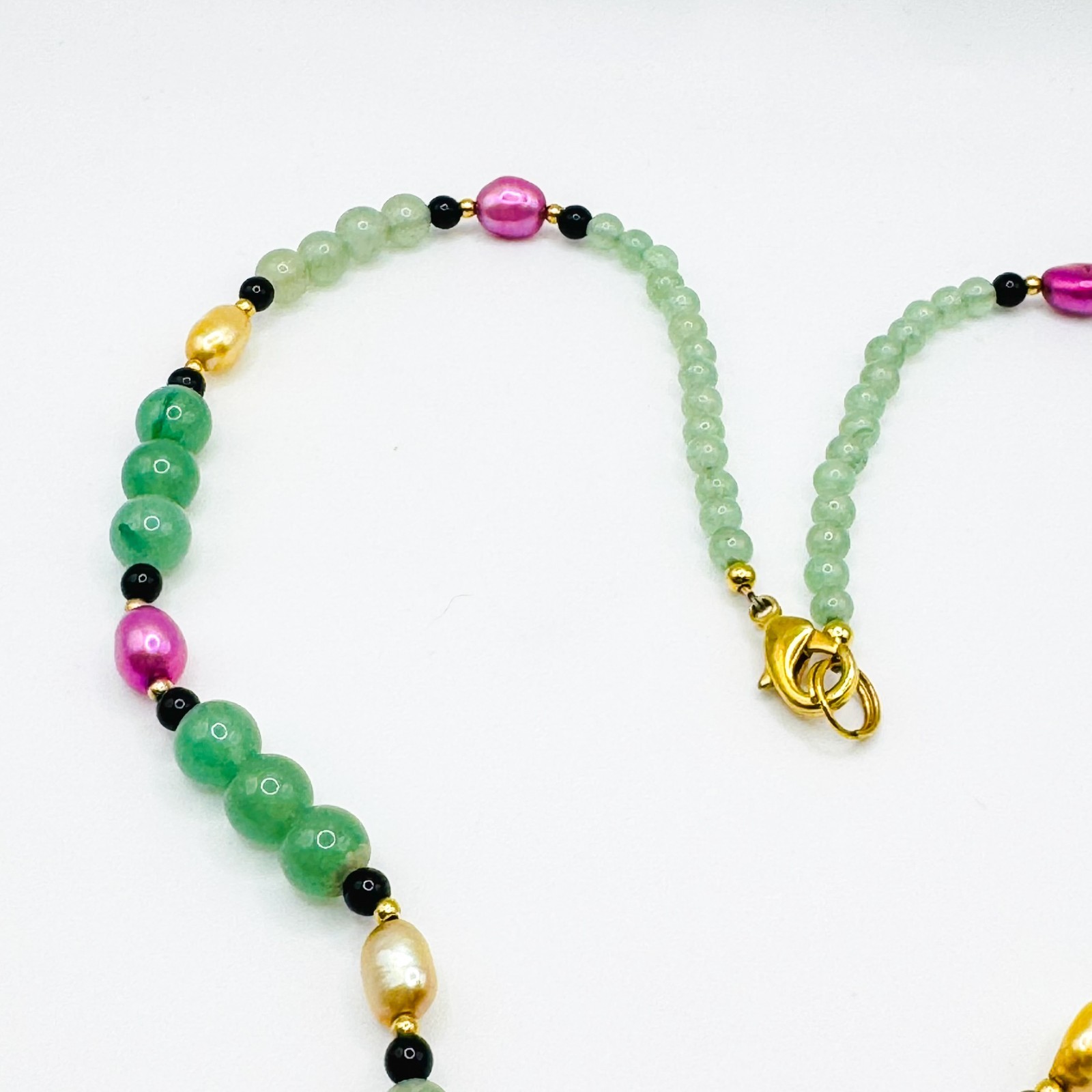 Multicolour Green Glass Butterfly Pendant Beaded Necklace 51cm Bead Artisan