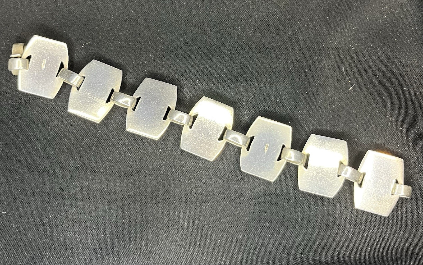 Silver 70s-Vintage Moonstone Bracelet