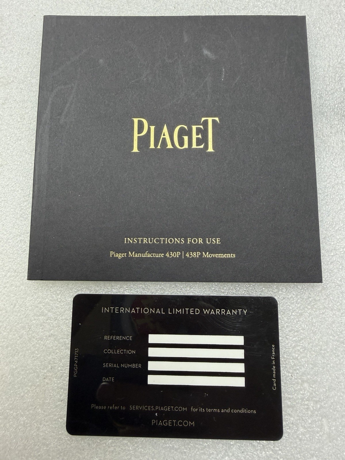 Piaget Cards With Instruction Manual Booklets For 430 P / 438 P Caliber.