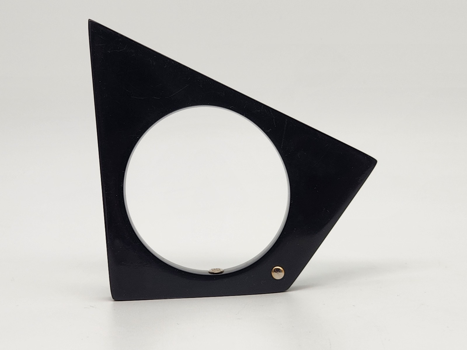 Alexis Bittar Asymmetrical Pentagon Black Lucite Mod Bangle Bracelet
