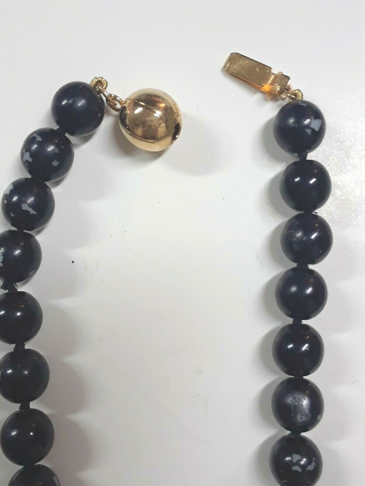 Cookie lee copper color beaded necklace. black beads gold tone ball clasp + more