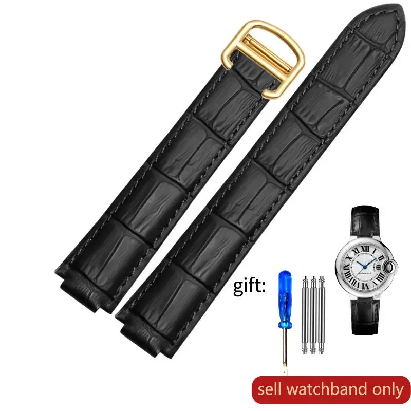 Genuine Leather Strap for Cartier Blue Balloon Men Women Vintage Soft