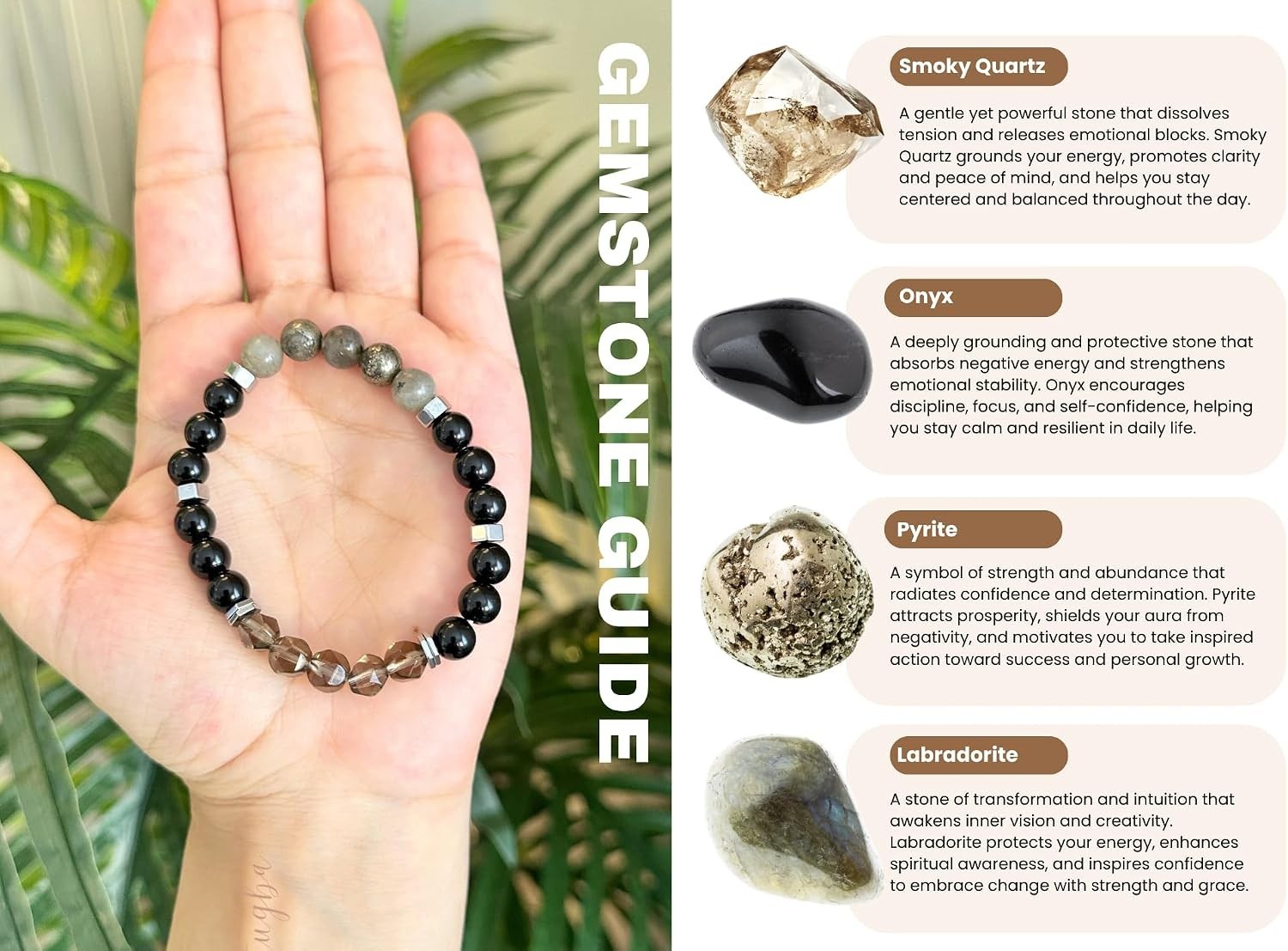 Elegant Beaded Crystal Bracelet: Unisex Gift for Mindfulness & Protection