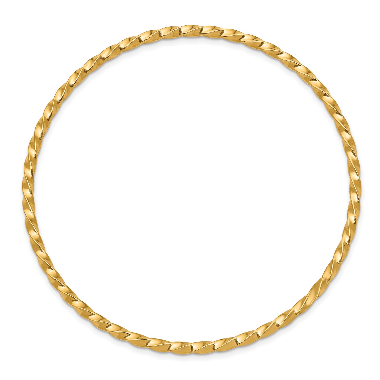 10k Yellow Gold 2.50mm Twisted Slip-on Bangle Bracelet