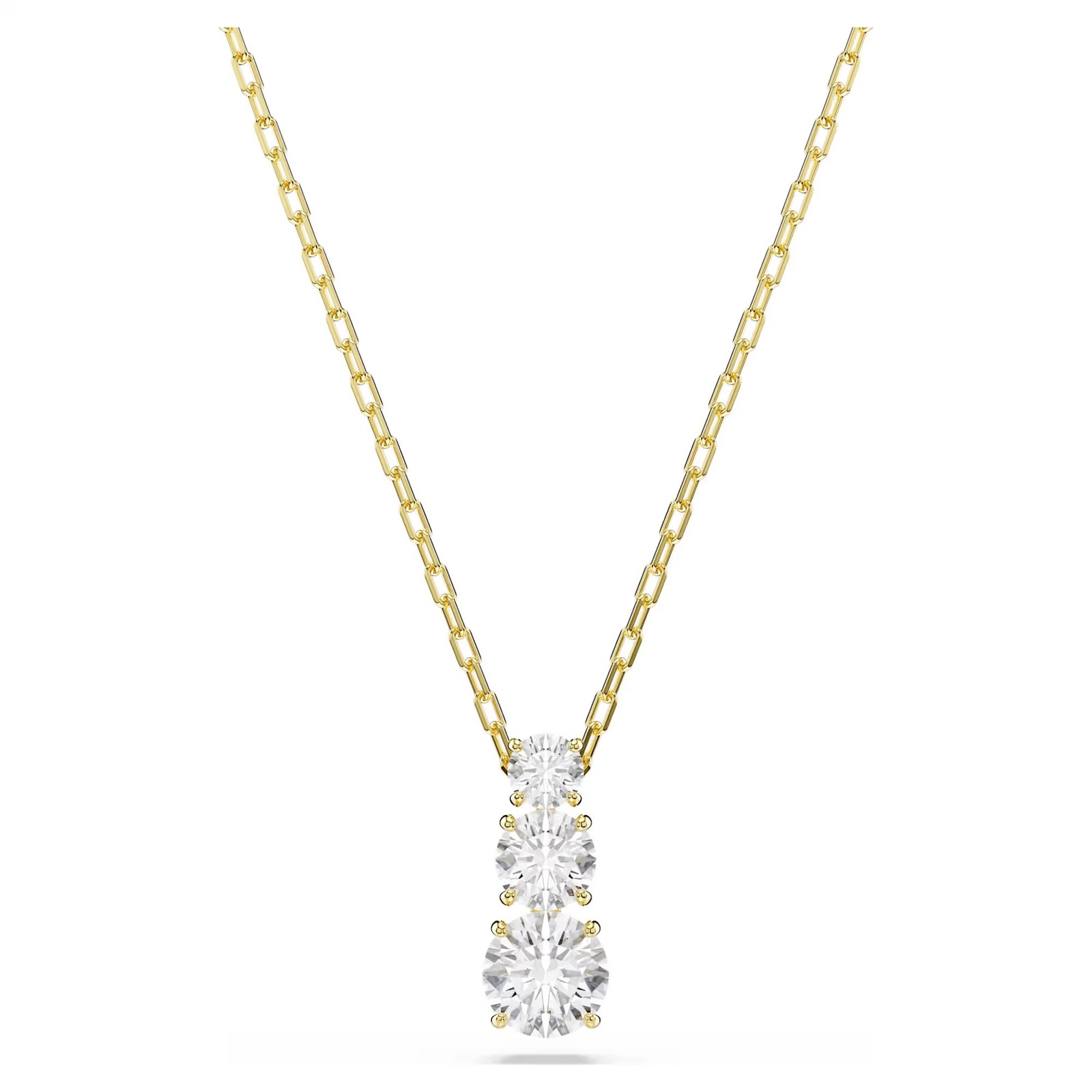 Swarovski Stilla Attract Pendant, Round Cut, White, Gold Tone Plated 5723298