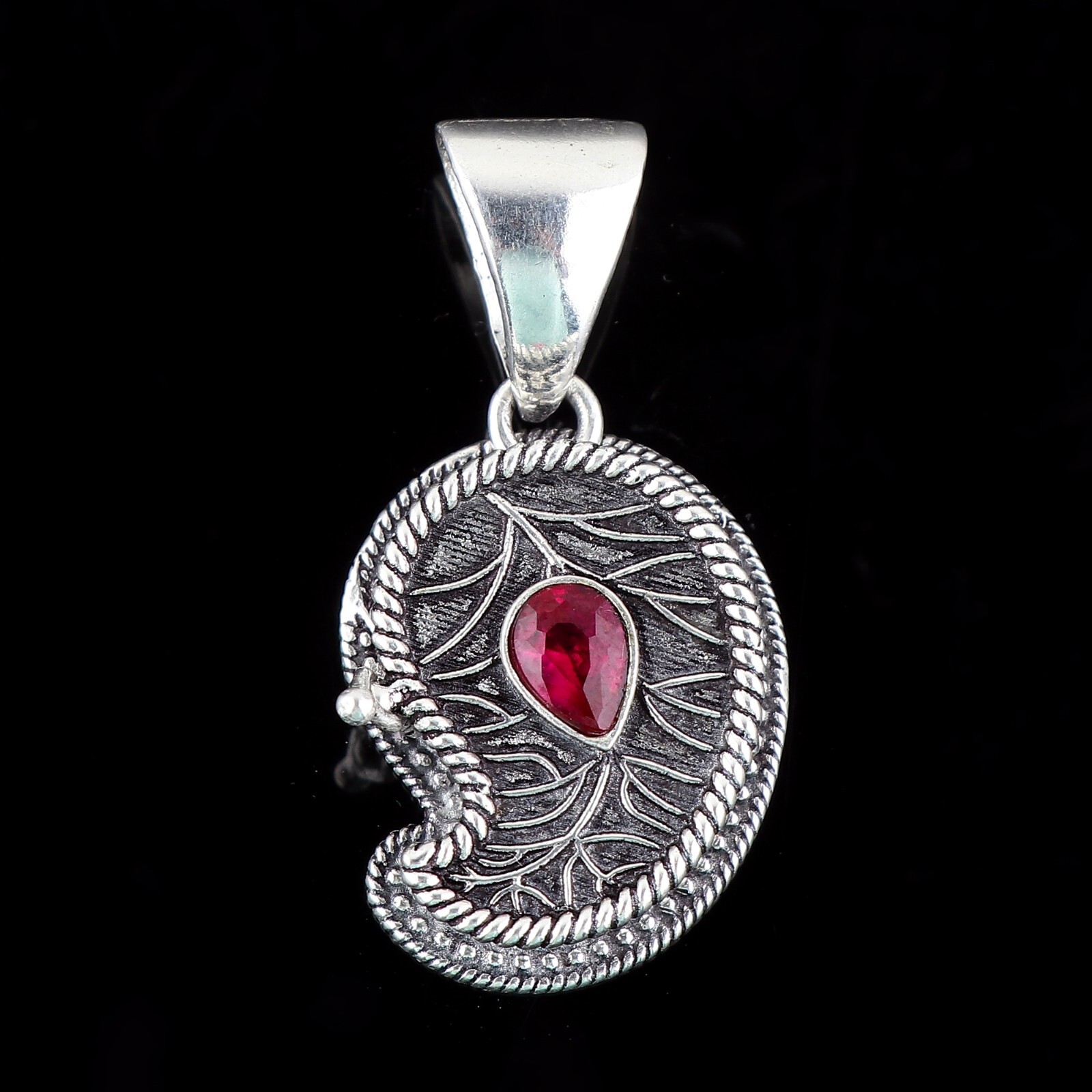 Pink Rubellite Gemstone Handmade Poison Box Pendant,925 Sterling Silver Pendant