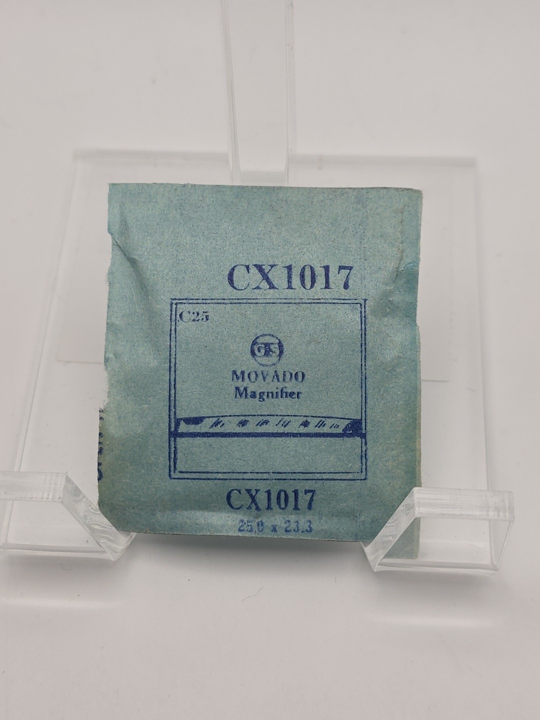 G-S Watch Crystal CX1017 Movado Magnifier 25.0X23.3