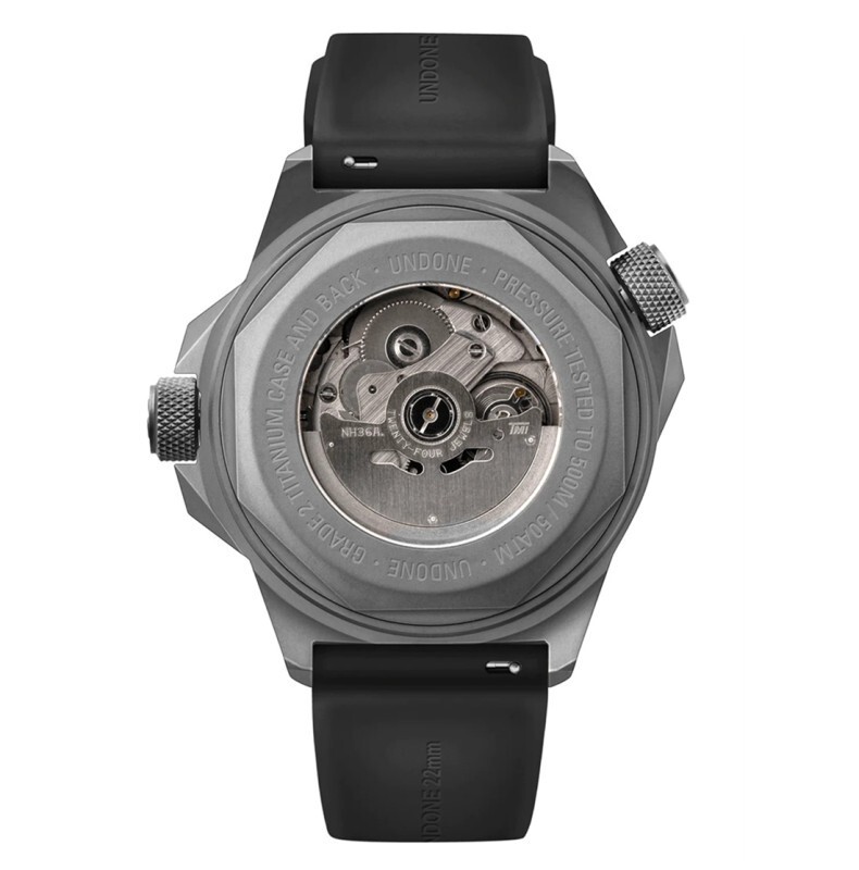 UNDONE AQUALUME Automatic Titanium Silicone White Black Full Lume Men’s Watch